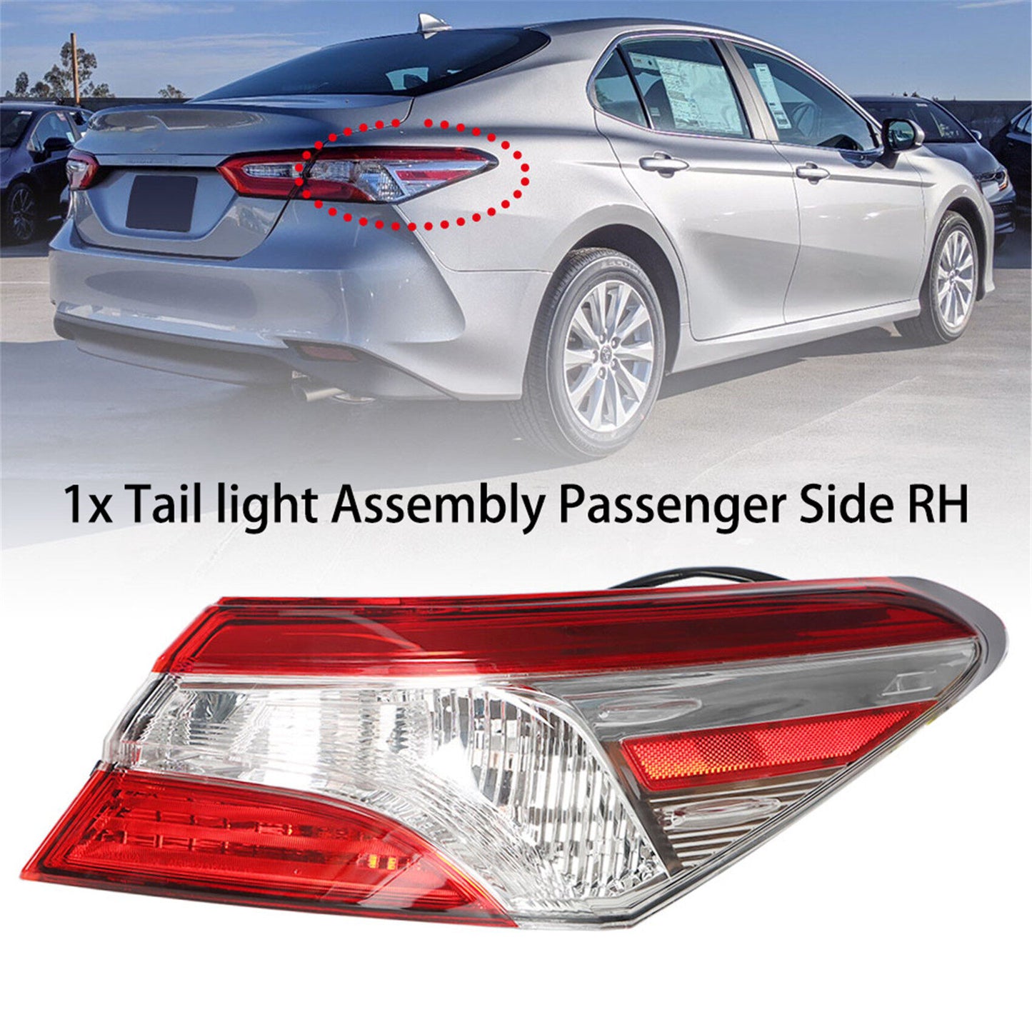 LABLT Tail Lights Cover Brake Lamp Car Parts Replacement for 2018 2019 2020 Toyota Camry 8155006720 Taillights Right Side