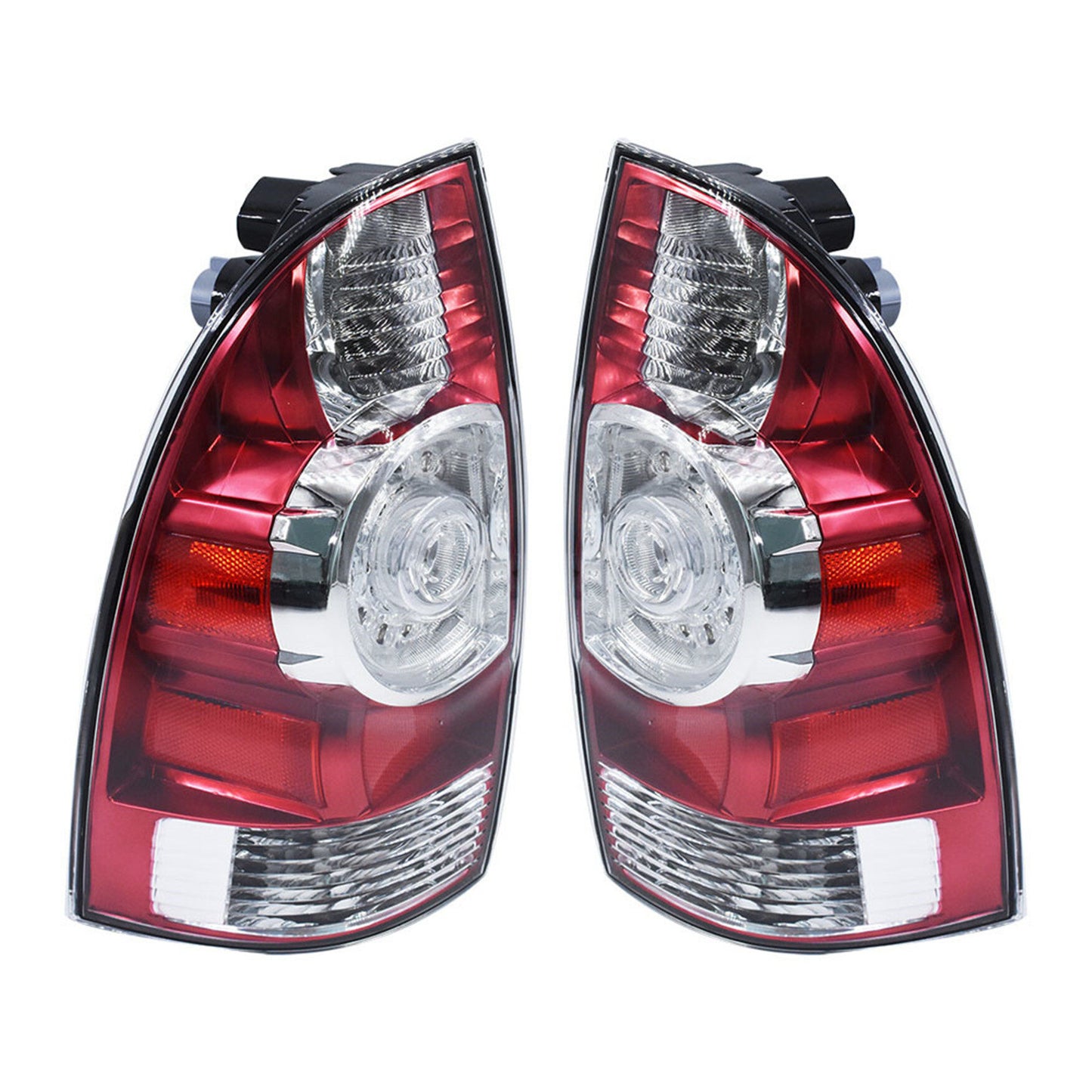 Tail Light Replacement for 2005-2015 Toyota Tacoma Base X-Runner Red Clear LED Rear Tail Brake Lights