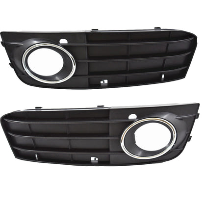 Pair Front Bumper Fog Light Grilles Grill Cover Replacement for Audi A4 B8 A4L 2009 2010 2011 2012 8KD 807 681 01C /8KD 807 682 01C