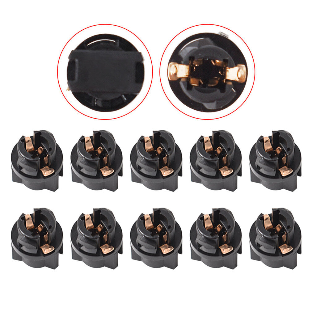 LABLT 10 Pieces T5 Twist Socket For Instrument Panel Cluster Plug Lamp Dash Light Bulb T5 17 18 27 37 58 70 73 74 79 85 86 206 207 286 306 307 308 406 407 2721