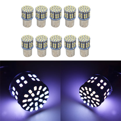 10pcs Super Bright 400LM 1157 BAY15D 7528 1016 1034 50-SMD 1206 6000K White LED Bulbs Car Rear Turn Signal Lights Interior RV Camper Parking Light Bulb 12V