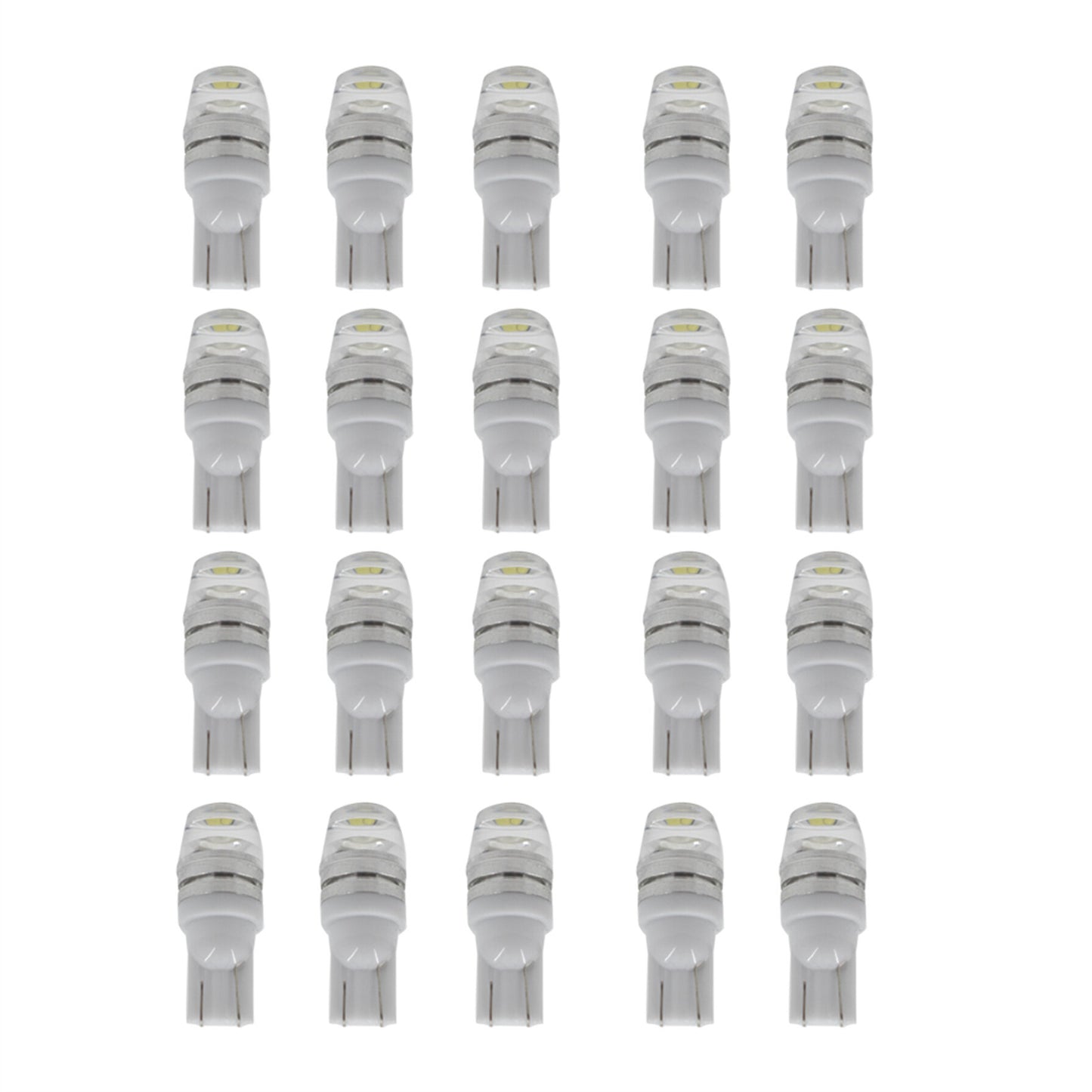 20 PCS 6000K White 1W 2323 T10 194 168 Wedge LED Bulbs White LED Interior Car Lights Bulbs Fit for Dome Map License Plate Light 2323 Chipsets