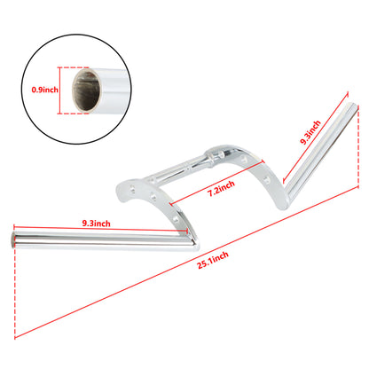 LABLT Motorcycle 7/8 Z-Bar Handlebars Drag Bars Length 660mm Diameter 22mm Hand Bars Universal Replacement for Suzuki Kawasaki Honda Yamaha Touring Dyna Softail Chrome