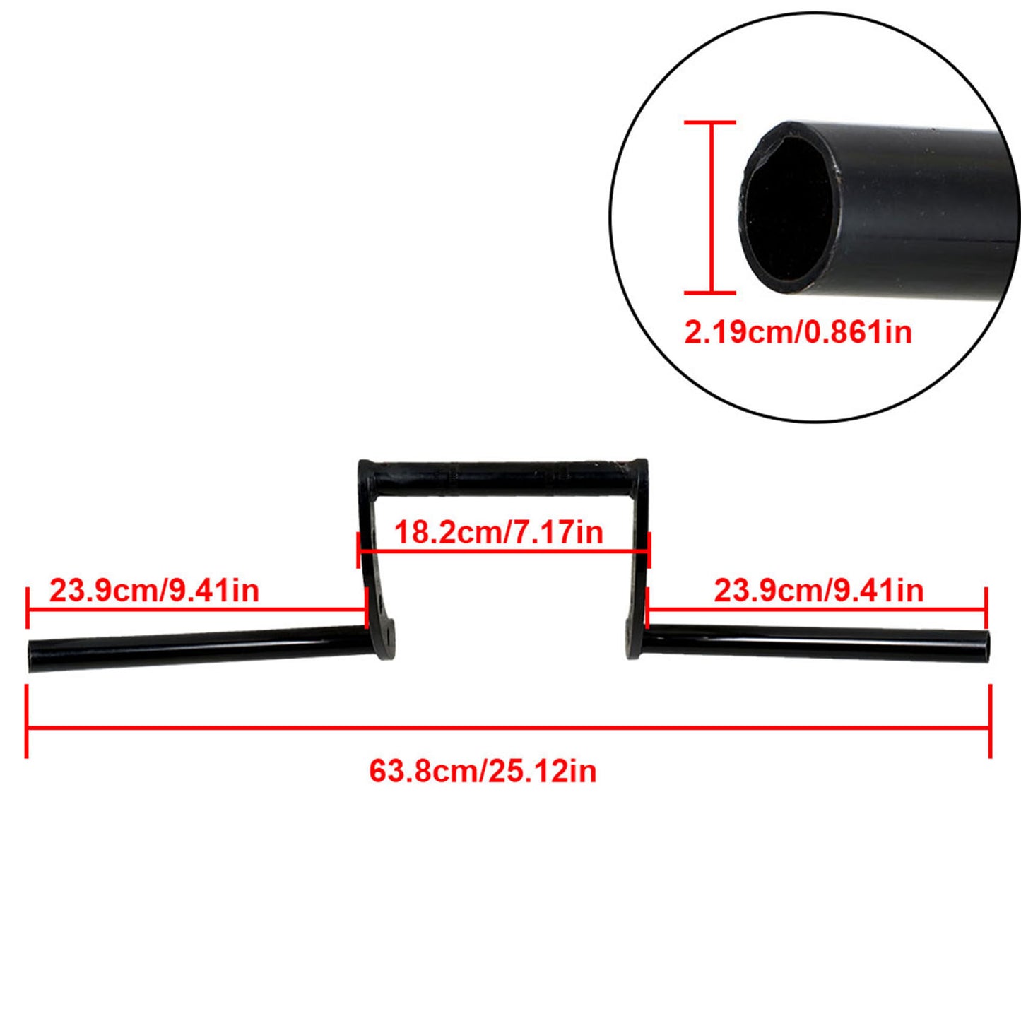 LABLT Motorcycle 7/8 Z-Bar Handlebars Drag Bars Length 660mm Diameter 22mm Hand Bars Universal Replacement for Suzuki Kawasaki Honda Yamaha Touring Dyna Softail Black