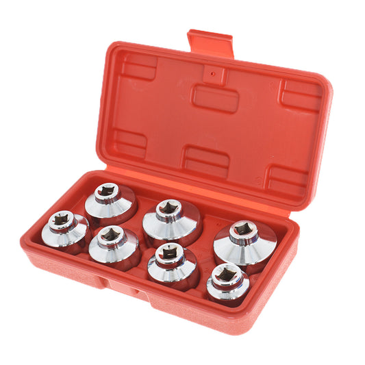 LABLT 7 Pieces 3/8 Oil Filter Cap Wrench Socket Set Tool Kit 24mm 27mm 29mm 30mm 32mm 36mm 38mm Replacement for Mercedes Benz VW and BMW Paper Cartridge Housing