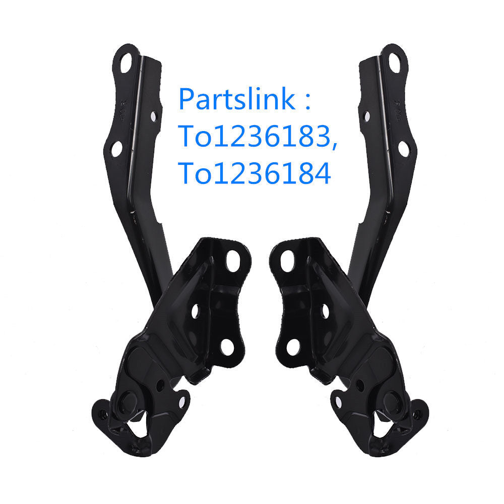 LABLT 2 Pcs Set Black Front Hood Hinge Steel Replacement for Toyota Highlander 2008 2009 2010 2011 2012 2013 TO1236184 TO123618