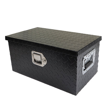 LABLT 20 Inch Black Aluminum Diamond Plate Tool Box Organizer With Lock Key