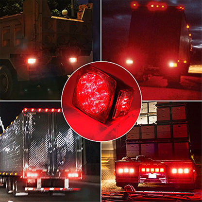 Utility Submersible Light Kit LED Tail Lights with Amber Marker Lights Wiring Harness License Plate Bracket Fit for Truck Boat Trailer RV under 80 inches