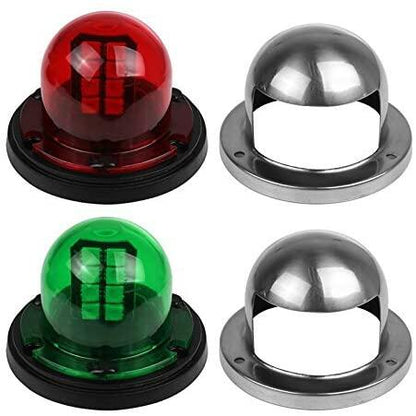 One Pair Red Green Led 12V for Marine Boat Yacht Pontoon Stainless Steel LED Bow Navigation Lights