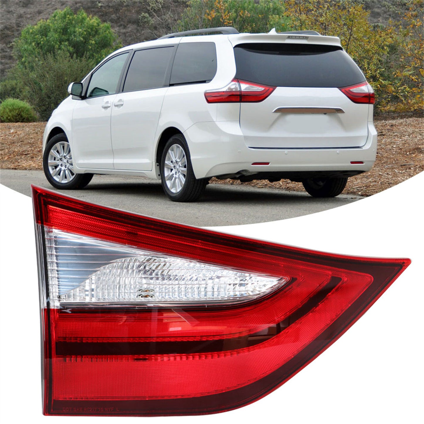 LABLT Tail Light Cover Replacement for 2015 2016 2017 Toyota Sienna Inner Left Side Tail Brake Light 8159008030 TO2802117