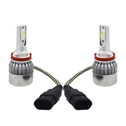 2 Pcs New H8 H9 H11 H16 8000K Ice Blue COB LED Headlight Bulbs High Low Beam Fog Light DRL Bulbs Kit