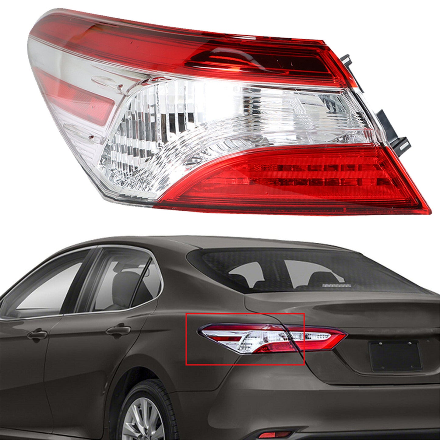 LABLT Tail Lights Cover Brake Lamp Car Parts Replacement for 2018 2019 2020 Toyota Camry 8156006720 Taillights Left Side