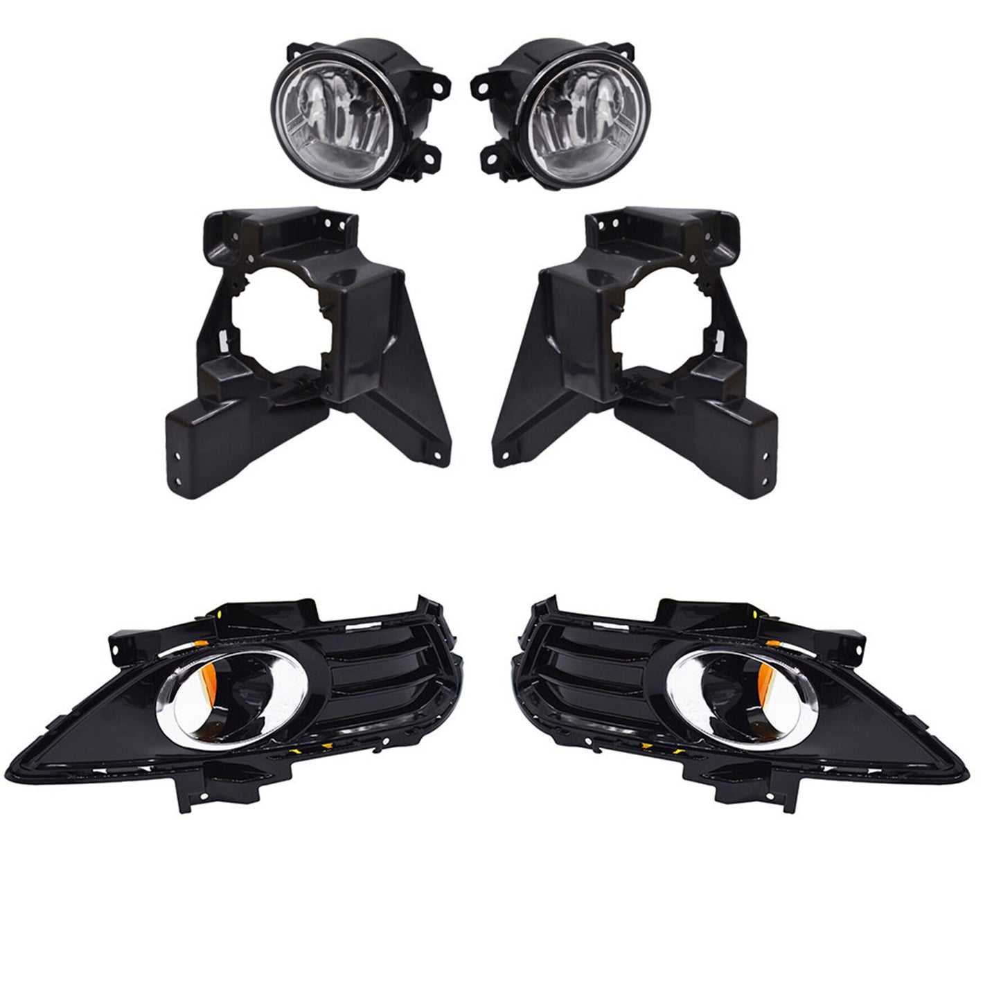 Clear Bumper Driving Fog Lights W/Bezel + Switch + Bulb Replacement for Ford Fusion 2013-2016