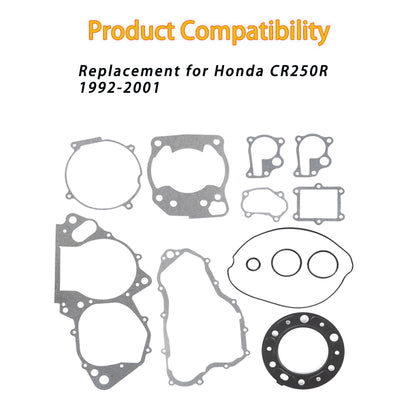 LABLT Gasket Kit Top and Bottom End Engine Gasket Kit Replacement for Honda CR250R 1992-2001