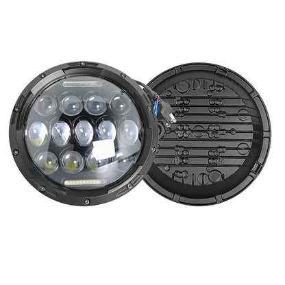 LABLT Headlamps for 7 Inch Round LED Headlights 75W Headlamp with Daytime Running Light DRL High Low Beam Replacement for Wrangler JK TJ LJ Motorcycle with H4 H13 Adapter 2PCS