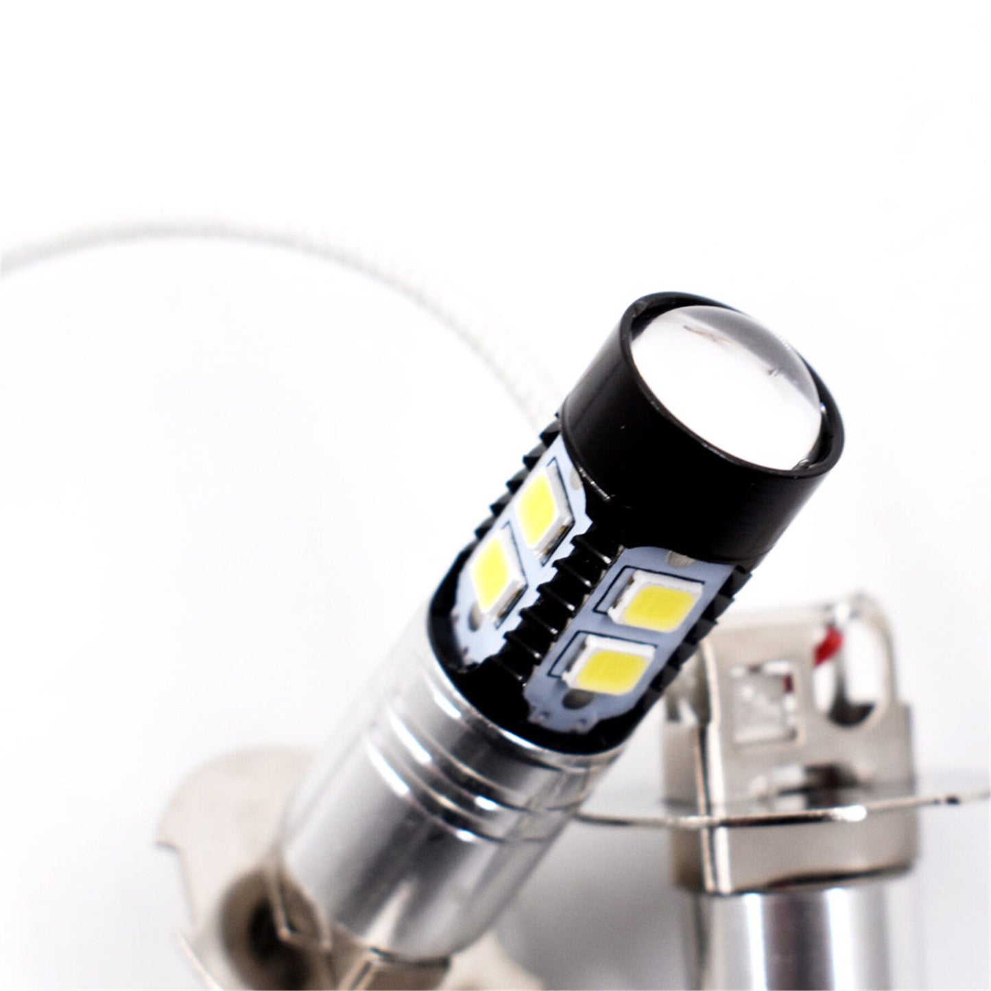 H3 LED Fog Lights Bulbs Extremely Bright H3 LED Bulbs 6000K Xenon White LED H3 Bulb High Power 50W H3 12V LED Bulbs for Fog Light Lamps Replacement for Cars, Trucks, Motorcycles Pack of 2