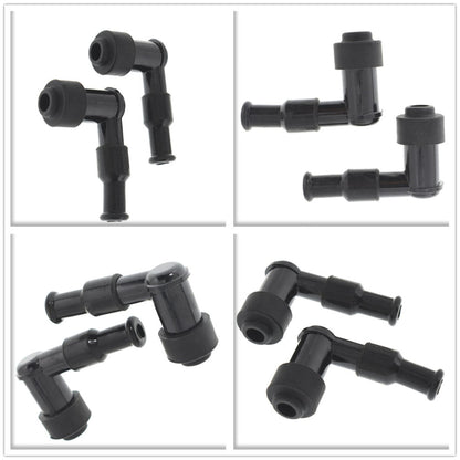 LABLT 2Pcs Motorcycle Spark Plug Cap Boot ATV Cover Resistor 90 Degree Spark Plug Cap