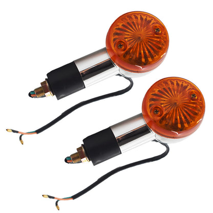 LABLT 2 Pcs Front Rear Turn Signal Blinker Indicator Light Fit for Motorcycle Amber Chrome