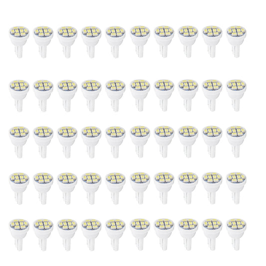 50 PCS T10 8-SMD Cool White Wedge Interior LED Light Bulb W5W 192 194 158 168 2825