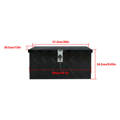 LABLT 20 Inch Aluminum Tool Box Trailer Tongue Tool Box Organizer Black With Lock Key