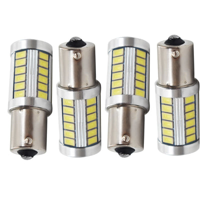 4 Pcs 1156 LED Super Bright 6000K White Brake Light Bulb 5630 33SMD 1141 1073 7506 Turn Signal Light Back Up Reverse Light Parking Light Side Marker Bulbs RV Light Lamp DC 12V