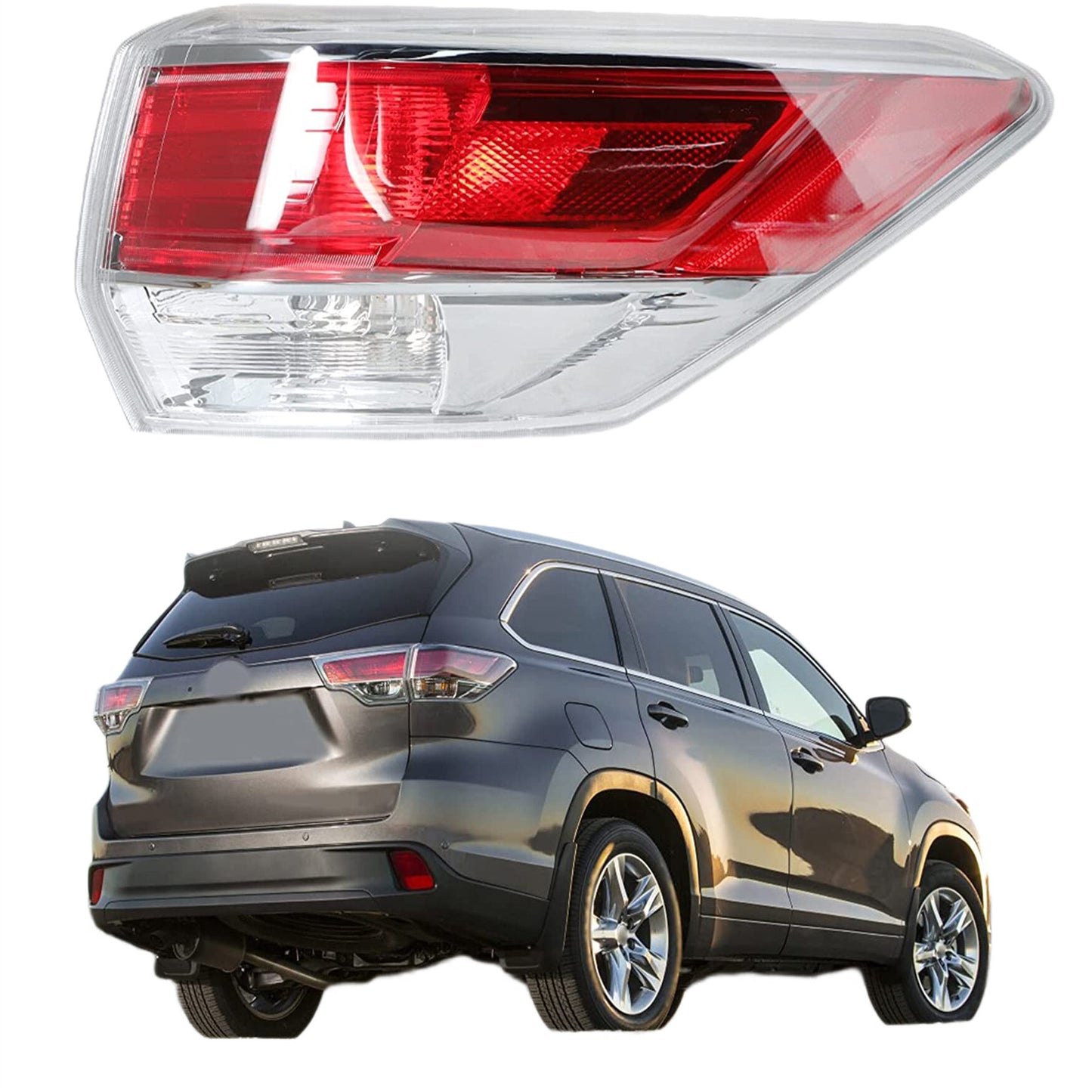 LABLT Tail Light Rear Brake Light Replacement for Toyota Highlander Left Outside Driver Side 2014 2015 2016 815600E100 TO2804120 Taillight