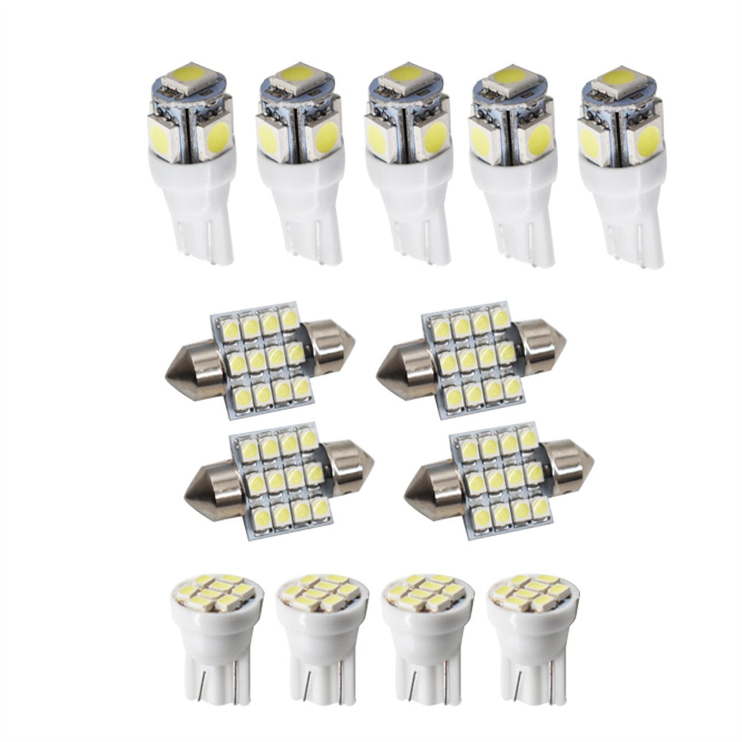 13 Pack T10 31mm Pure White LED Lights Interior Package Kit for Dome License Plate Lamp Bulbs