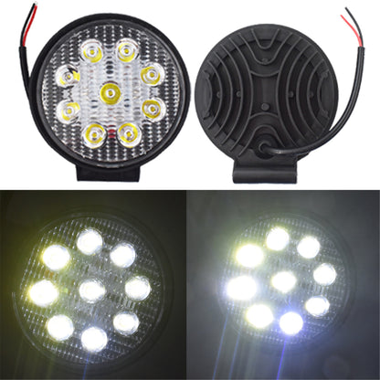 10-Piece 4" 27W Round LED Work Lights Pod Spot Beam Offroad Fog Driving Light 12V Fit for Off Road Vehicles SUV Trucks UTE ATV Engineering Vehicles