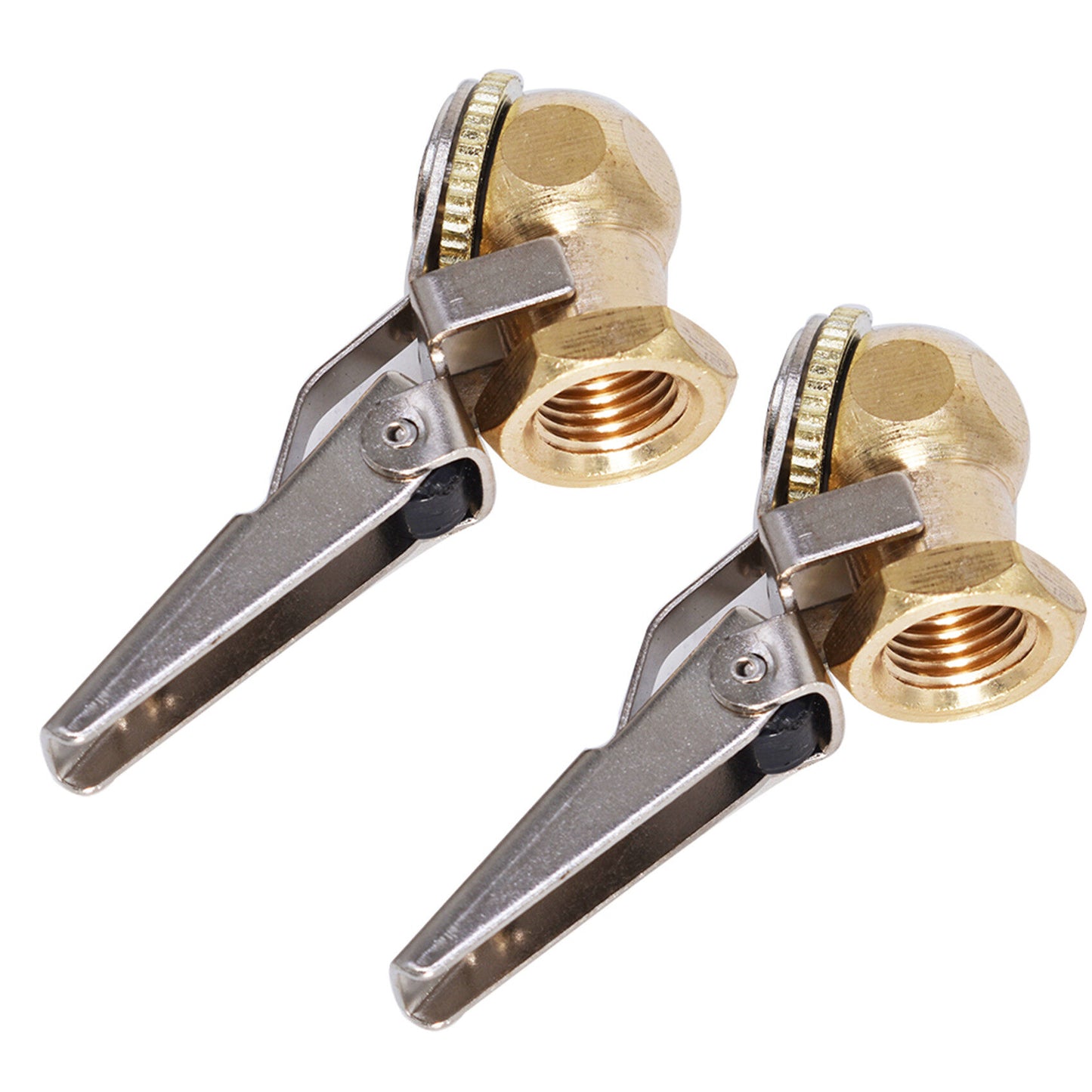 LABLT 2PCS Brass Lock On Tire Inflator Locking Air Chuck Air Hose Attachment 1/4 inch