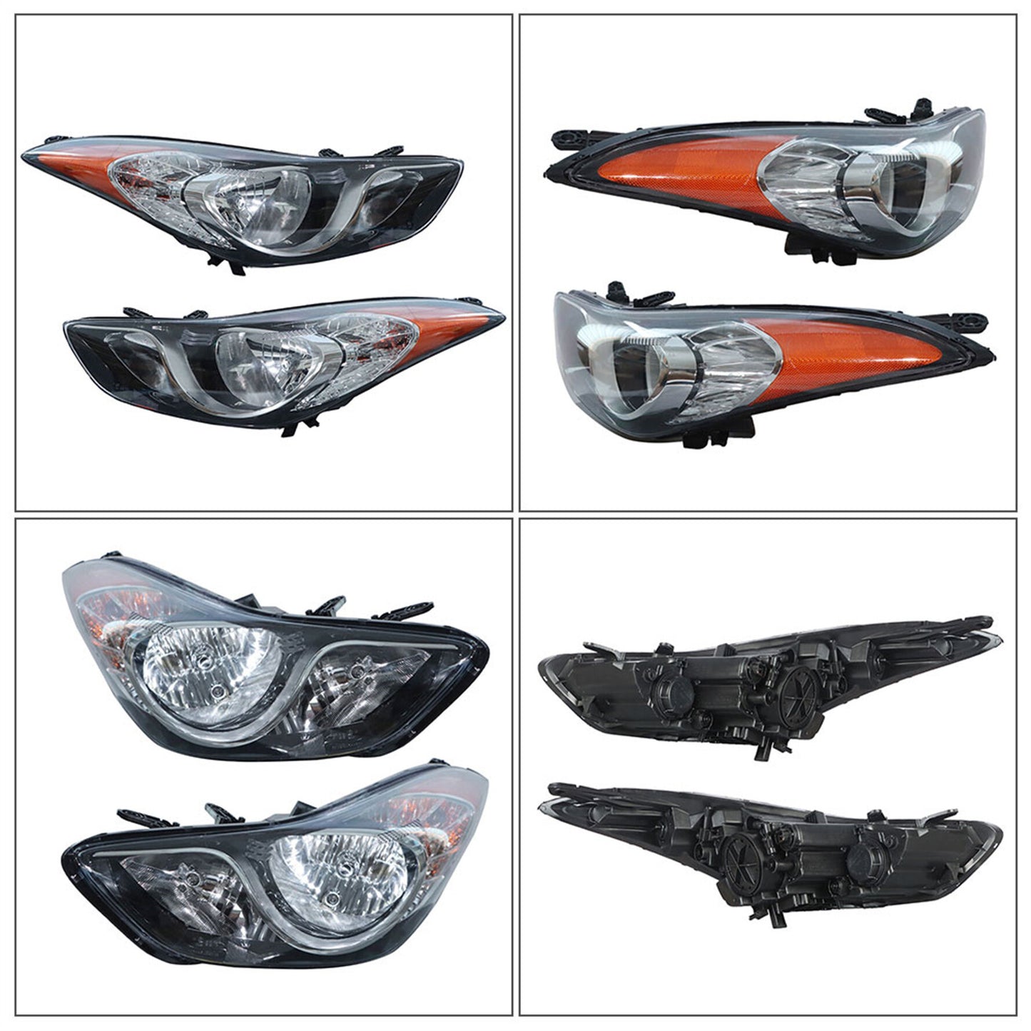 LABLT Headlight Assembly Replacement for 2011 2012 2013 Elantra Passenger and Driver Side