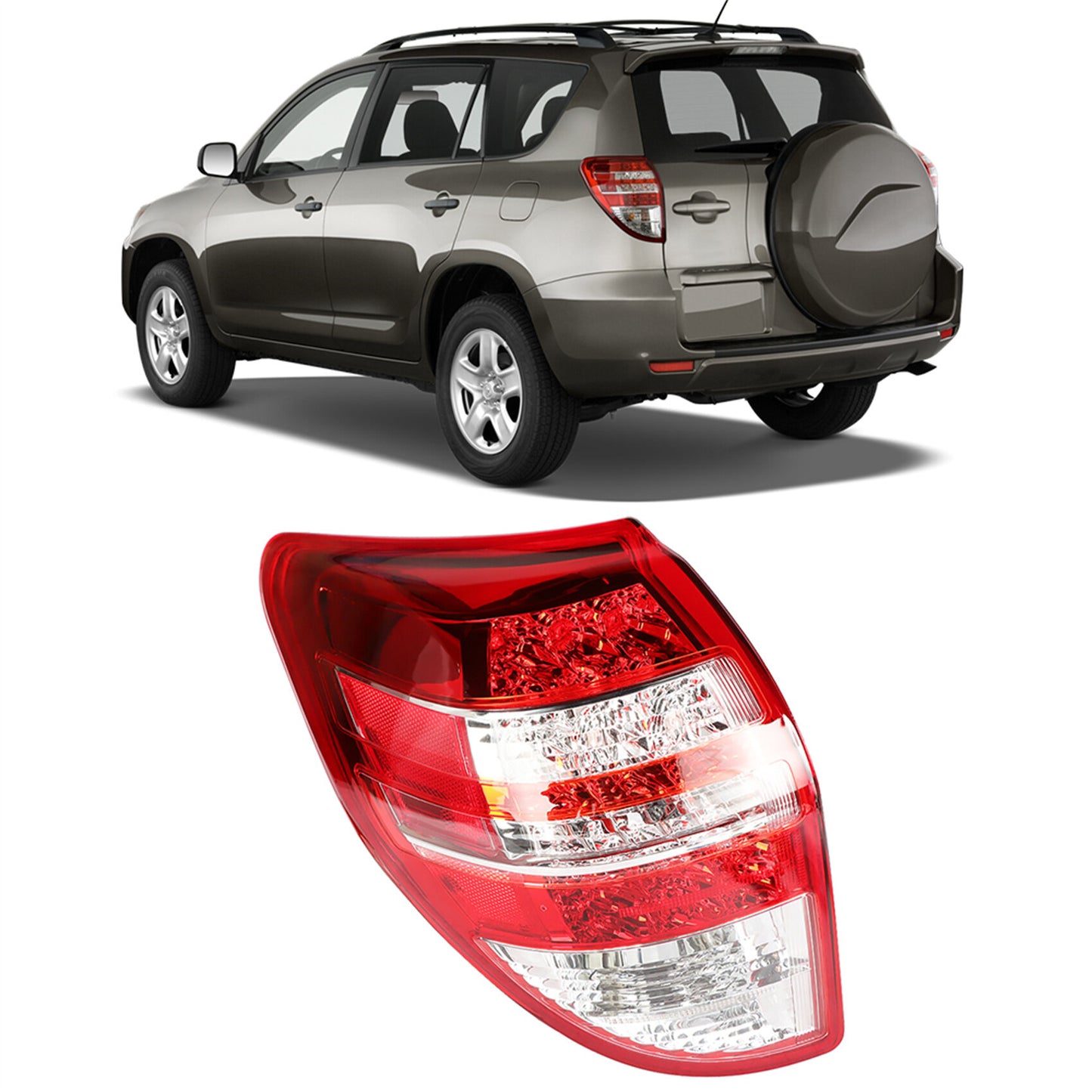 LABLT Tail Light Rear Taillights Left Side Replacement for 2009-2012 Toyota RAV4 815600R010 TO2800181 Rear Warning Brake Lamp