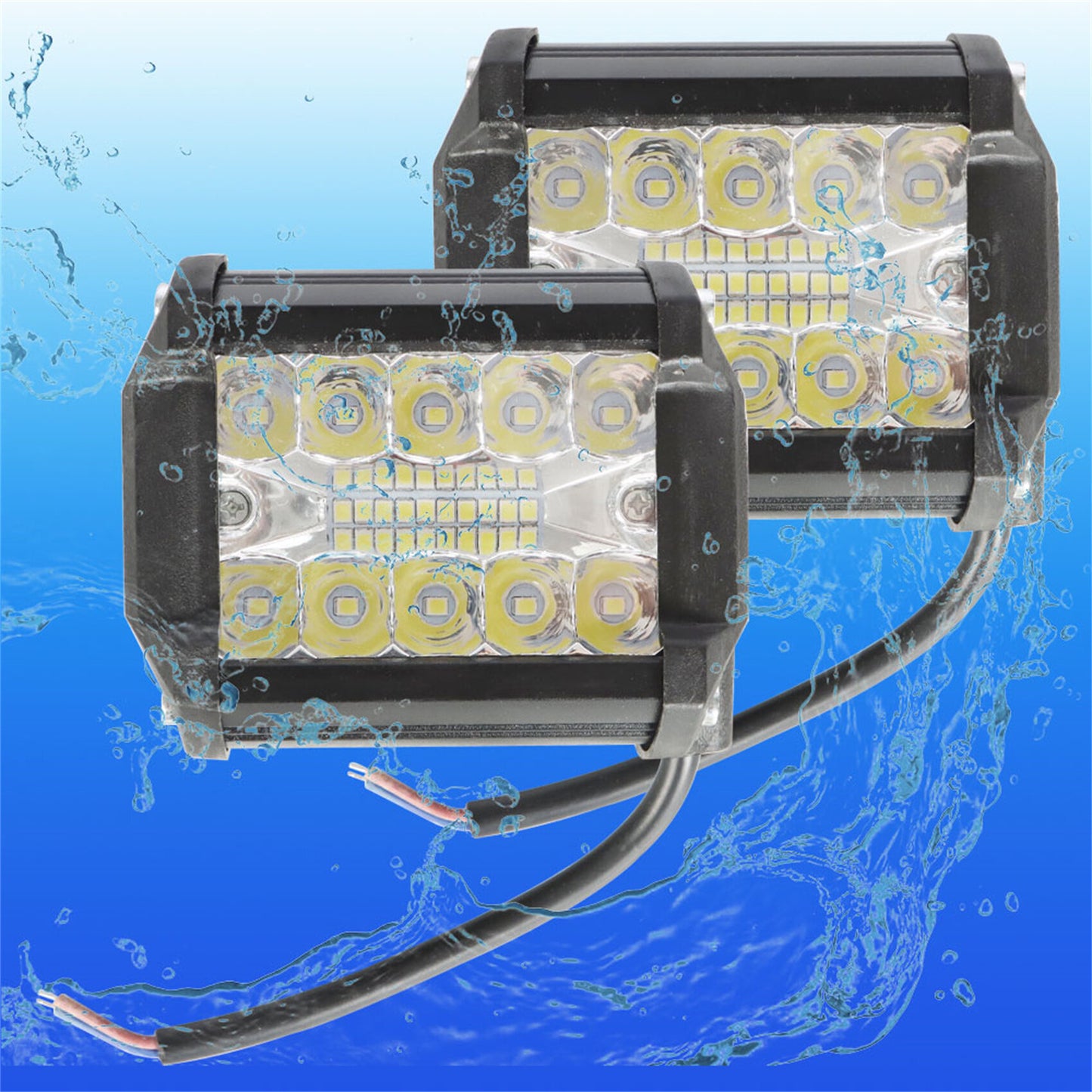 LABLT 2Pcs 580w 4-inch Combined LED Work Light Spot Replacement for Truck SUV ATV Boat Pickup