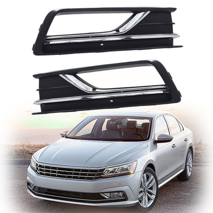 Front Bumper Lower Fog Light Trims Grilles Driver LH & Passenger RH Side Version Replacement for Passat Nms 2016-2017