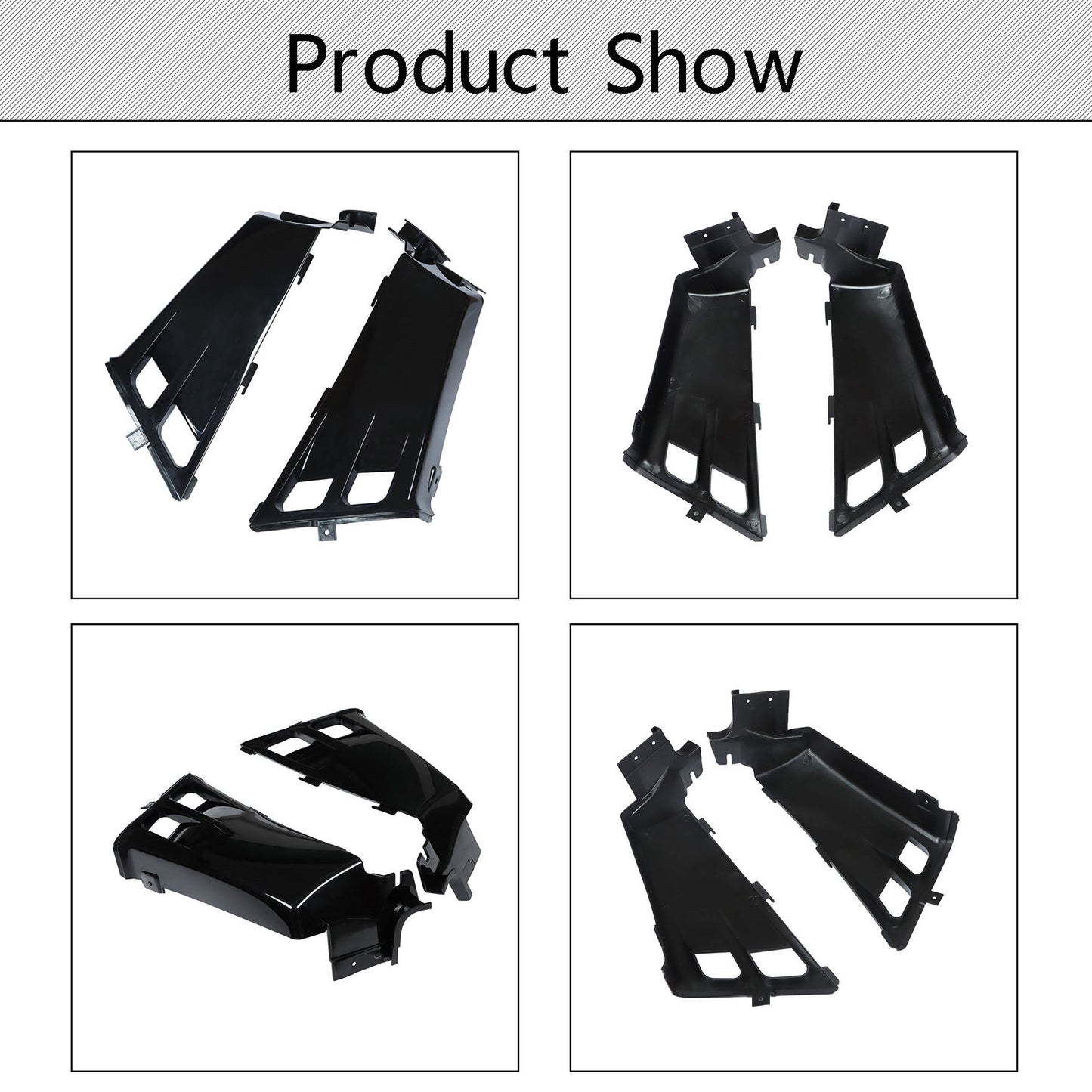 LABLT Motorcycle Gas Tank Left Right Side Wrap Covers w/ Grill Radiator Cover Plastic Kit Replacement for Yamaha Banshee 1987-2006 Black