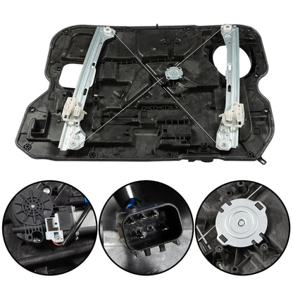 Front Left Window Driver Side Regulator Motor Replacement for 1500 2500 3500 w/6 Pin 68044849AB 68044849AA