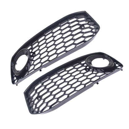 LABLT Fog Light Grilles w/Black Trim Replacement for 08-12 Audi A5 S-Line / S5 B8 RS5 Style Honeycomb