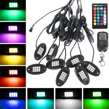 LABLT 8pcs led RGB Automotive Refit Lights Replacement for Offroad ATV 12V Truck SUV ATV Boat Pickup