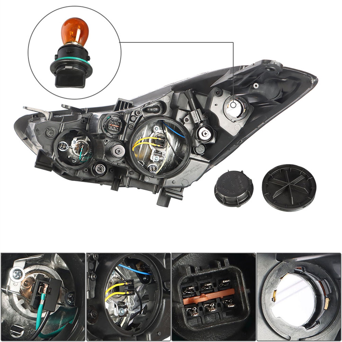 LABLT Headlight Assembly Replacement for 2011 2012 2013 Elantra Passenger and Driver Side