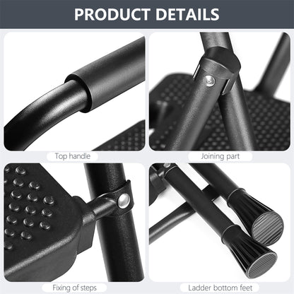 LABLT 2 Step Ladder, Folding Step Stools with Wide Anti-Slip Pedal, Convenient Handgrip, Multi-Use Household and Office, 330Lb Capacity