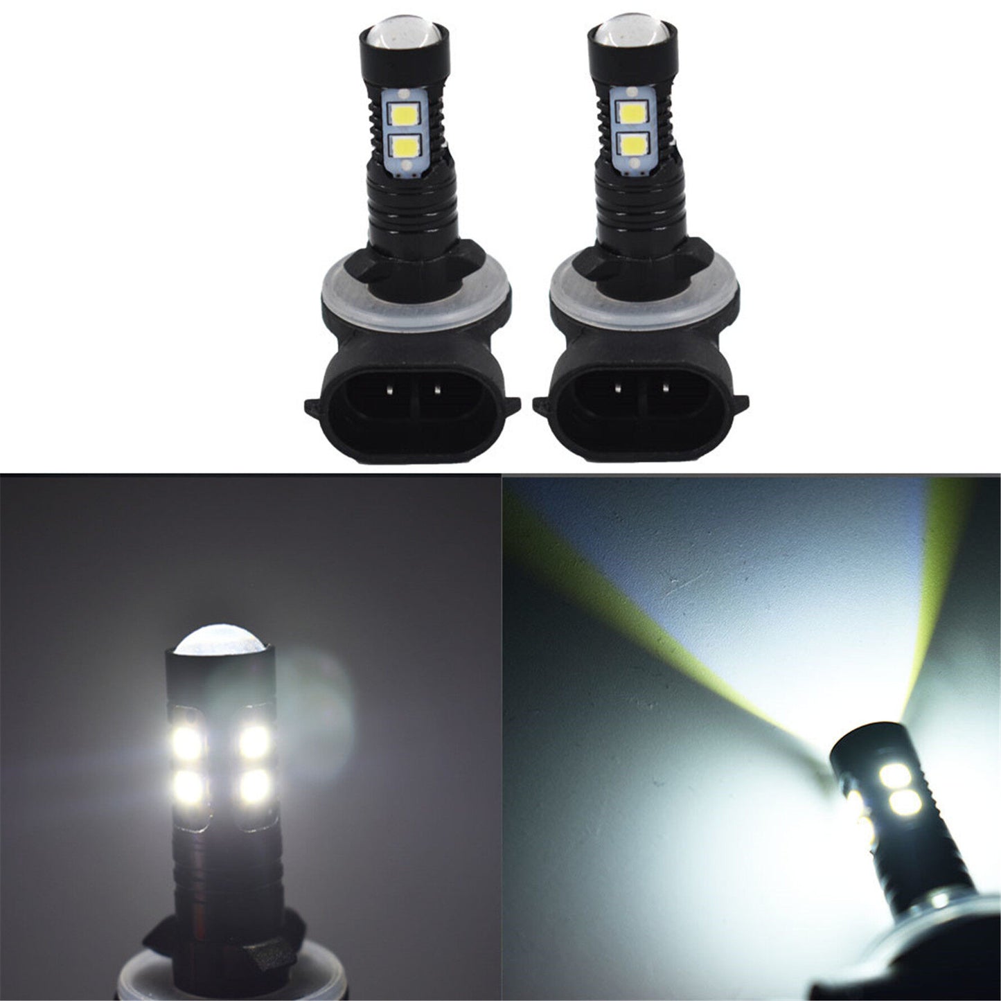 50W 881 889 6000K Super White High Power LED Fog Driving Lights Bulbs Pack of 2